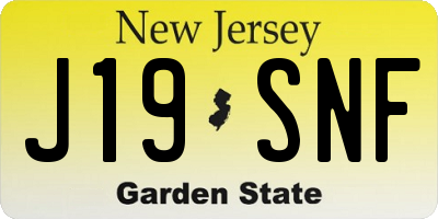 NJ license plate J19SNF