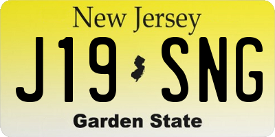 NJ license plate J19SNG