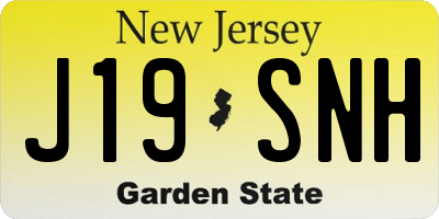 NJ license plate J19SNH