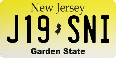 NJ license plate J19SNI