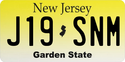 NJ license plate J19SNM