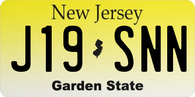 NJ license plate J19SNN