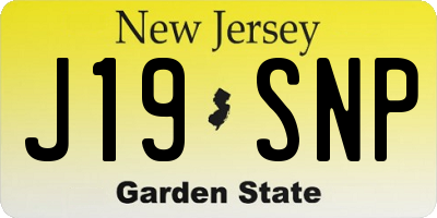 NJ license plate J19SNP