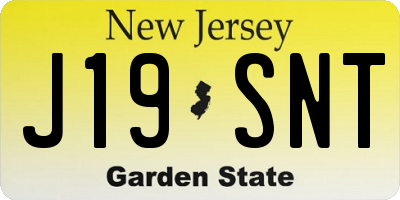 NJ license plate J19SNT