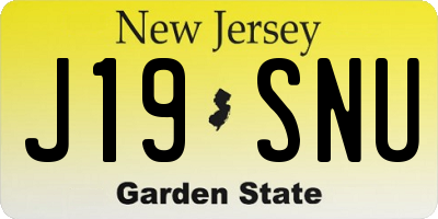 NJ license plate J19SNU