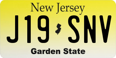 NJ license plate J19SNV