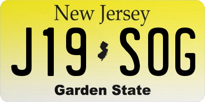 NJ license plate J19SOG
