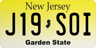 NJ license plate J19SOI