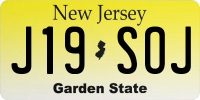 NJ license plate J19SOJ