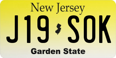 NJ license plate J19SOK