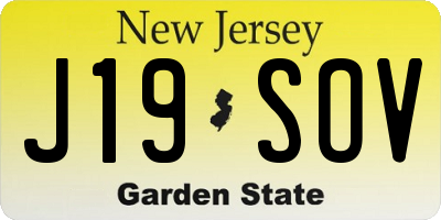 NJ license plate J19SOV