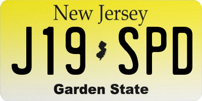 NJ license plate J19SPD