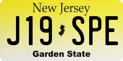 NJ license plate J19SPE