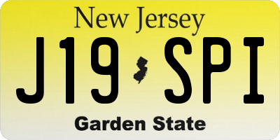 NJ license plate J19SPI