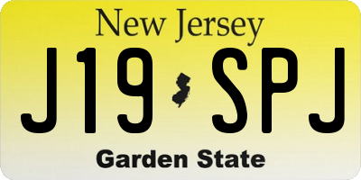 NJ license plate J19SPJ