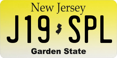 NJ license plate J19SPL