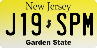 NJ license plate J19SPM