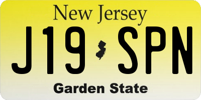 NJ license plate J19SPN