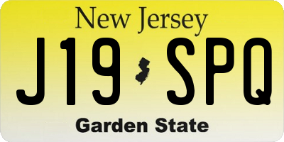 NJ license plate J19SPQ