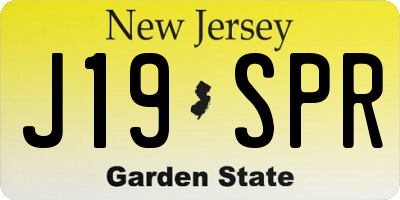 NJ license plate J19SPR