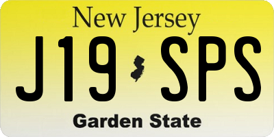 NJ license plate J19SPS