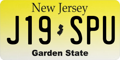 NJ license plate J19SPU