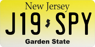 NJ license plate J19SPY