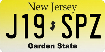 NJ license plate J19SPZ