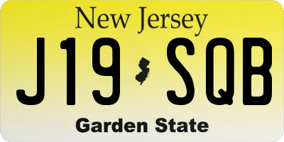 NJ license plate J19SQB
