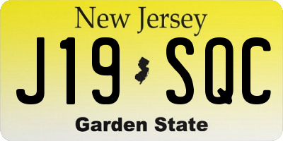 NJ license plate J19SQC