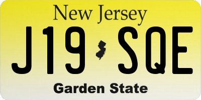 NJ license plate J19SQE