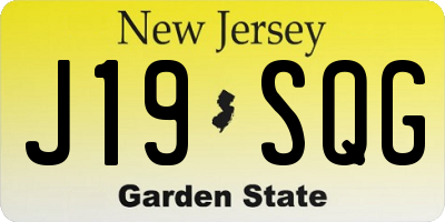 NJ license plate J19SQG