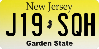 NJ license plate J19SQH