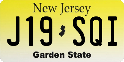 NJ license plate J19SQI