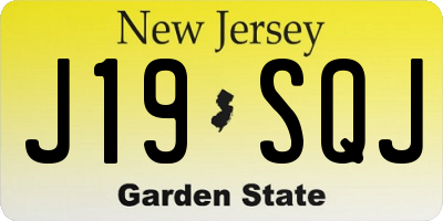 NJ license plate J19SQJ
