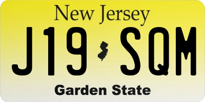 NJ license plate J19SQM