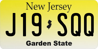 NJ license plate J19SQQ
