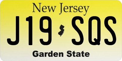 NJ license plate J19SQS