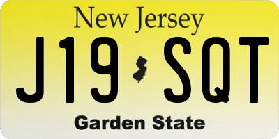 NJ license plate J19SQT