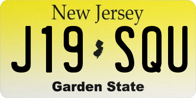 NJ license plate J19SQU
