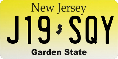 NJ license plate J19SQY