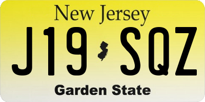 NJ license plate J19SQZ