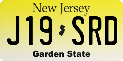 NJ license plate J19SRD