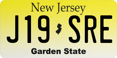 NJ license plate J19SRE