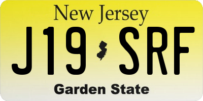 NJ license plate J19SRF