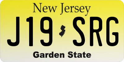 NJ license plate J19SRG