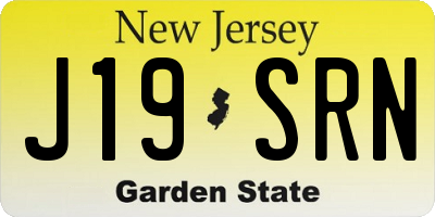 NJ license plate J19SRN