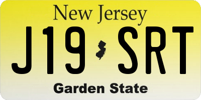 NJ license plate J19SRT