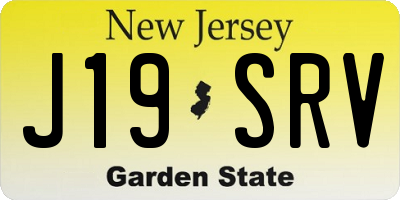 NJ license plate J19SRV