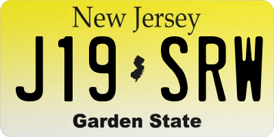 NJ license plate J19SRW